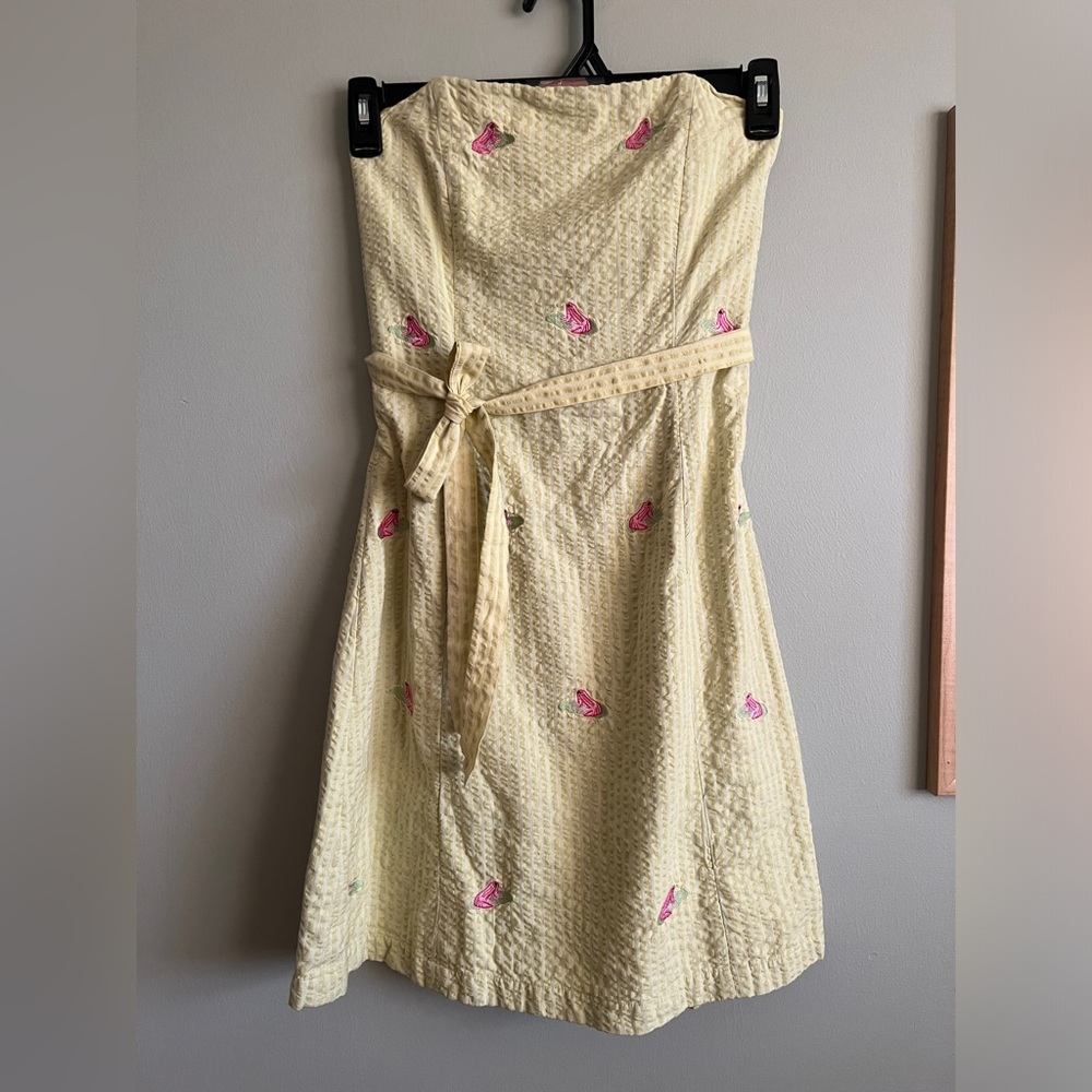Lilypod Strapless Dress Embroidered Frog Zipper Women 4